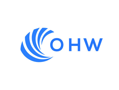 OHW Flat accounting logo design on white background. OHW creative initials Growth graph letter logo concept. OHW business finance logo design.

