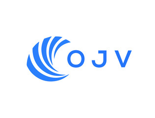 OJV Flat accounting logo design on white background. OJV creative initials Growth graph letter logo concept. OJV business finance logo design.
