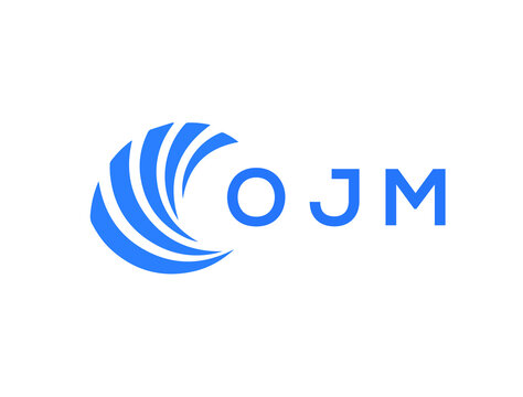 OJM Flat accounting logo design on white background. OJM creative initials Growth graph letter logo concept. OJM business finance logo design.
