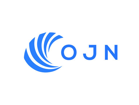 OJN Flat accounting logo design on white background. OJN creative initials Growth graph letter logo concept. OJN business finance logo design.
