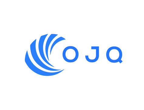 OJQ Flat accounting logo design on white background. OJQ creative initials Growth graph letter logo concept. OJQ business finance logo design.
