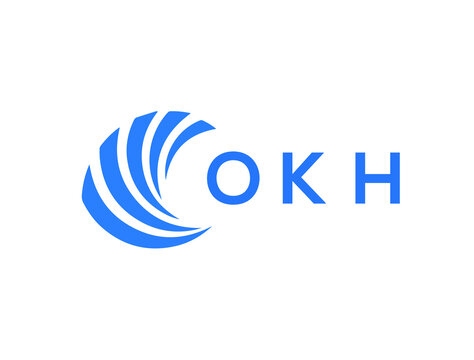 OKH Flat accounting logo design on white background. OKH creative initials Growth graph letter logo concept. OKH business finance logo design.
