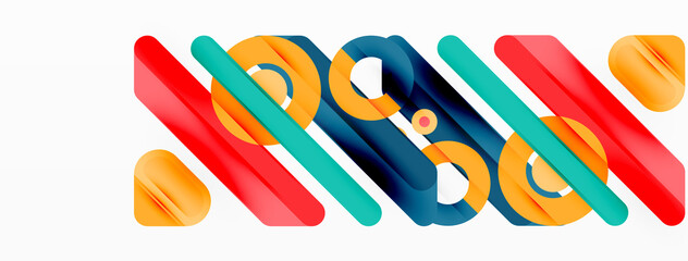 Creative geometric wallpaper. Minimal lines and circles background