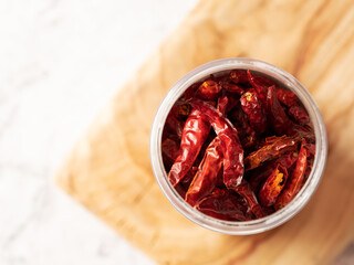 dried red hot chili peppers