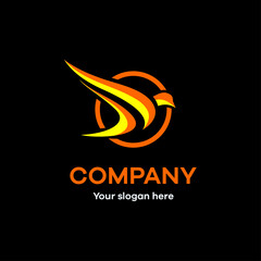 Fly bird modern company logo template