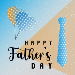 Fototapeta na wymiar Happy Fathers Day Greeting Card with Tie