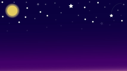 Fototapeta na wymiar night sky with moon and star decoration background illustration, perfect for wallpaper, backdrop, postcard, and background for your design