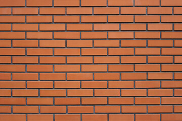 New clean red brick wall horizontal texture. Brick wall backdrop. Stonewall wallpaper. Vintage wall