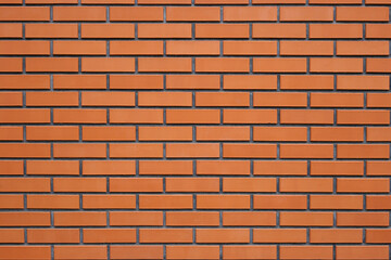 New clean red brick wall horizontal texture. Brick wall backdrop. Stonewall wallpaper. Vintage wall