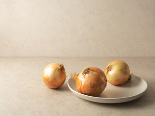 fresh onions on a plate