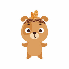 Cute tribal dog. Wild and free. Cartoon animal character for kids t-shirts, nursery decoration, baby shower, greeting card, invitation, house interior. Vector stock illustration