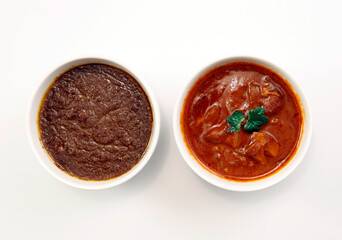 Indian chicken curry roux like tomato soup on the table