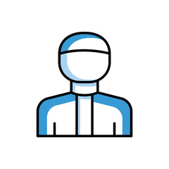 Muslim man icon. Icon related to religion. Two tone icon style. Simple design editable