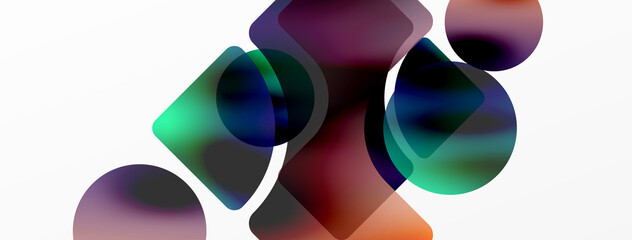 Transparent effects geometric abstract background. Minimalist wallpaper, banner, background or landing