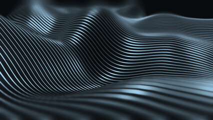 black and white wave shape abstract background 3d illustration