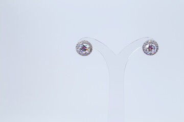 Women's earrings and accessories that has been decorated on a white screen