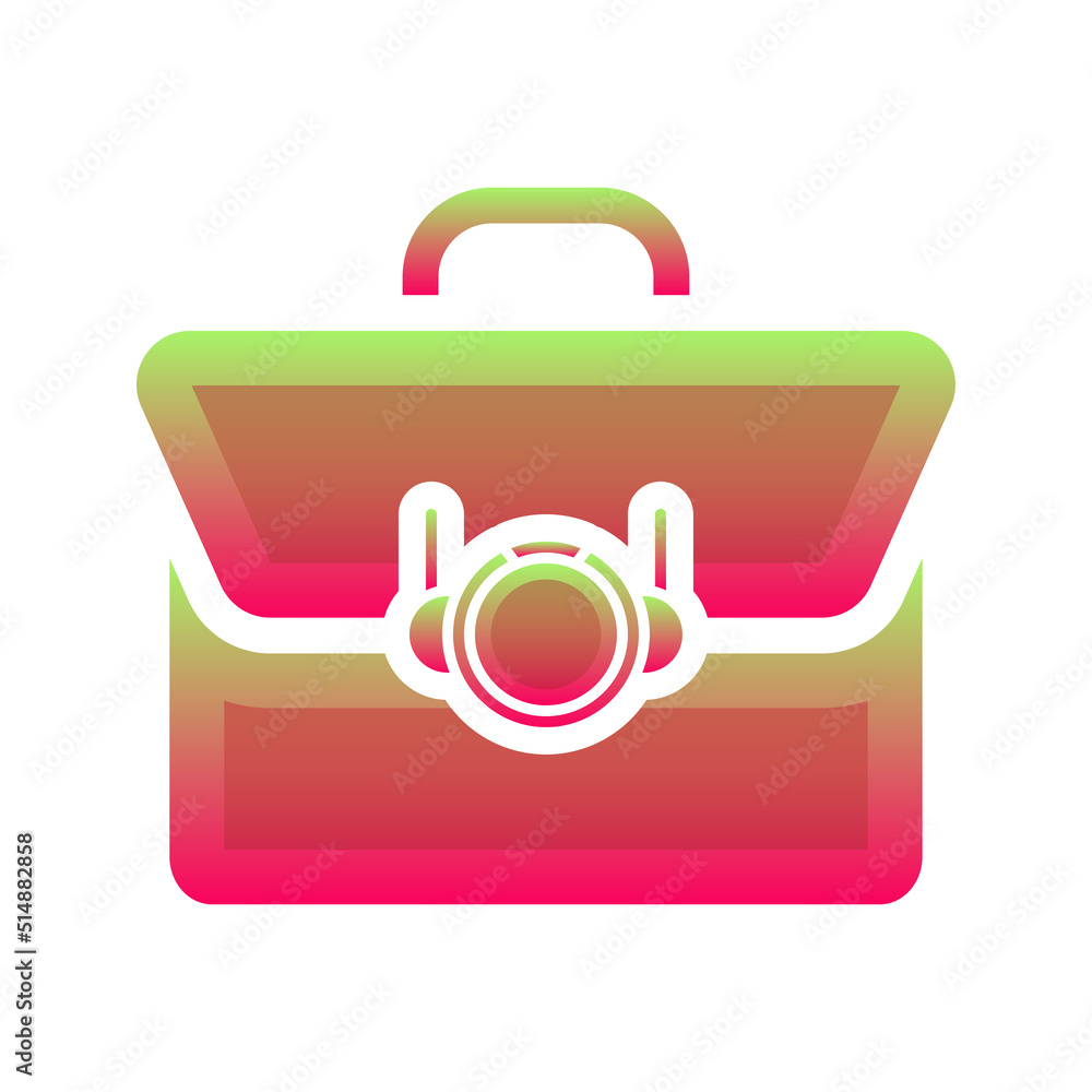 Poster suitcase astronaut logo gradient design template icon element