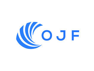 OJF Flat accounting logo design on white background. OJF creative initials Growth graph letter logo concept. OJF business finance logo design.
