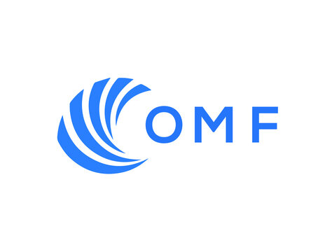 OMF Flat accounting logo design on white background. OMF creative initials Growth graph letter logo concept. OMF business finance logo design.
