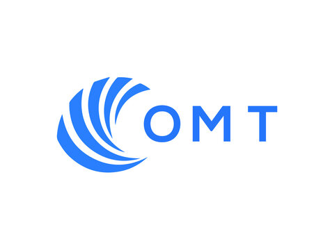 OMT Flat accounting logo design on white background. OMT creative initials Growth graph letter logo concept. OMT business finance logo design.

