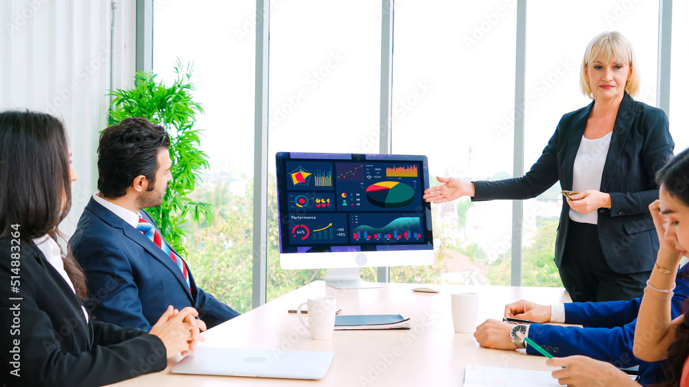 Poster business data dashboard analysis by ingenious computer software . investment application display bus