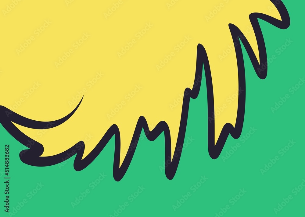 Poster simple background with cute wavy lines and with some copy space area
