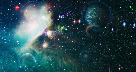 Outer space showing the beauty of space exploration. Distant galaxy. Abstract image. Elements of...