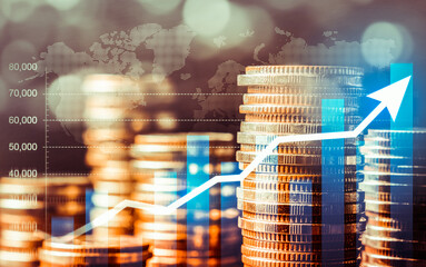 Finance and money technology background concept of business prosperity and asset management ....