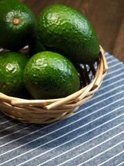 신선한 유기농 과일 아보카도, 음식 