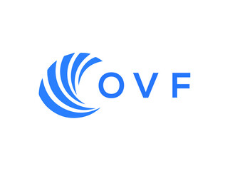 OVF Flat accounting logo design on white background. OVF creative initials Growth graph letter logo concept. OVF business finance logo design.
