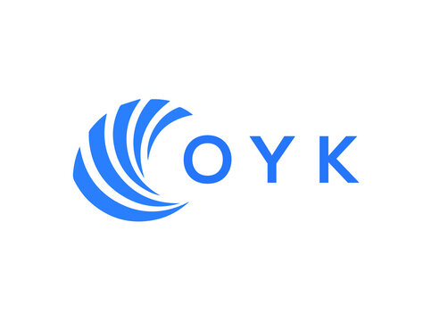 OYK Flat accounting logo design on white background. OYK creative initials Growth graph letter logo concept. OYK business finance logo design.
