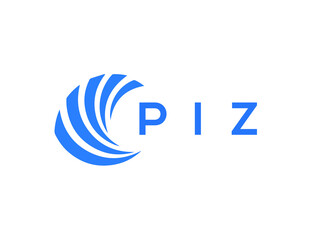 PIZ Flat accounting logo design on white background. PIZ creative initials Growth graph letter logo concept. PIZ business finance logo design.
