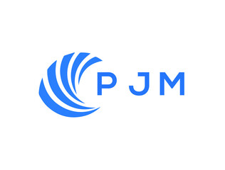 PJM Flat accounting logo design on white background. PJM creative initials Growth graph letter logo concept. PJM business finance logo design.
