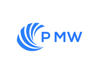 PMW Flat accounting logo design on white background. PMW creative initials Growth graph letter logo concept. PMW business finance logo design.
