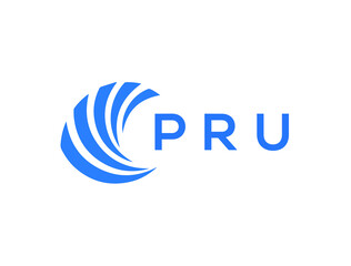 PRU Flat accounting logo design on white background. PRU creative initials Growth graph letter logo concept. PRU business finance logo design.
