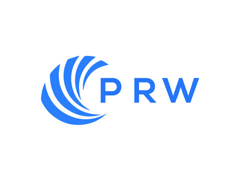 PRW Flat accounting logo design on white background. PRW creative initials Growth graph letter logo concept. PRW business finance logo design.

