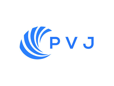 PVJ Flat accounting logo design on white background. PVJ creative initials Growth graph letter logo concept. PVJ business finance logo design.
