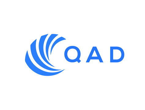 QAD Flat accounting logo design on white background. QAD creative initials Growth graph letter logo concept. QAD business finance logo design.

