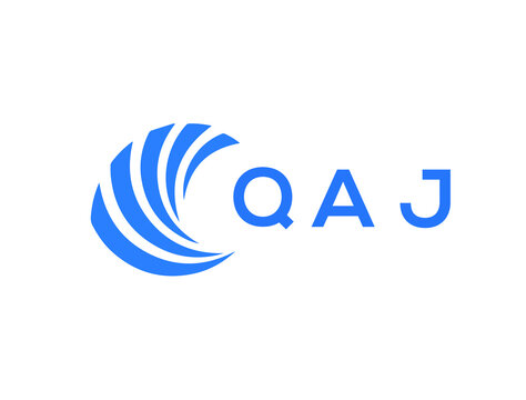 QAJ Flat accounting logo design on white background. QAJ creative initials Growth graph letter logo concept. QAJ business finance logo design.
