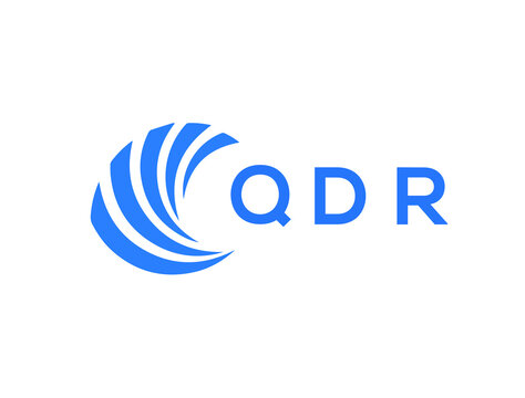 QDR Flat accounting logo design on white background. QDR creative initials Growth graph letter logo concept. QDR business finance logo design.
