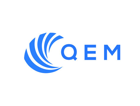 QEM Flat accounting logo design on white background. QEM creative initials Growth graph letter logo concept. QEM business finance logo design.
