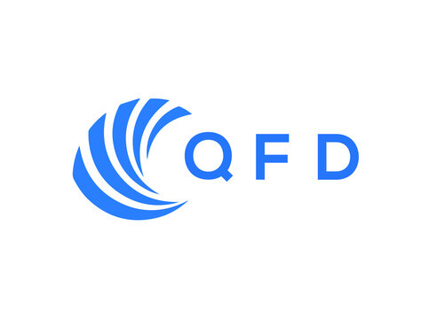 QFD Flat accounting logo design on white background. QFD creative initials Growth graph letter logo concept. QFD business finance logo design.
