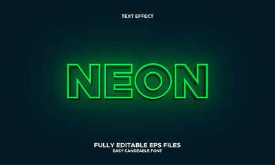 editable text effect with neon glow style