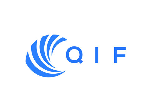 QIF Flat accounting logo design on white background. QIF creative initials Growth graph letter logo concept. QIF business finance logo design.
