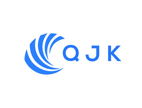 QJK Flat accounting logo design on white background. QJK creative initials Growth graph letter logo concept. QJK business finance logo design.
