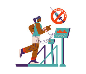 Stop doping with sportsman training for competition vector illustration isolated.