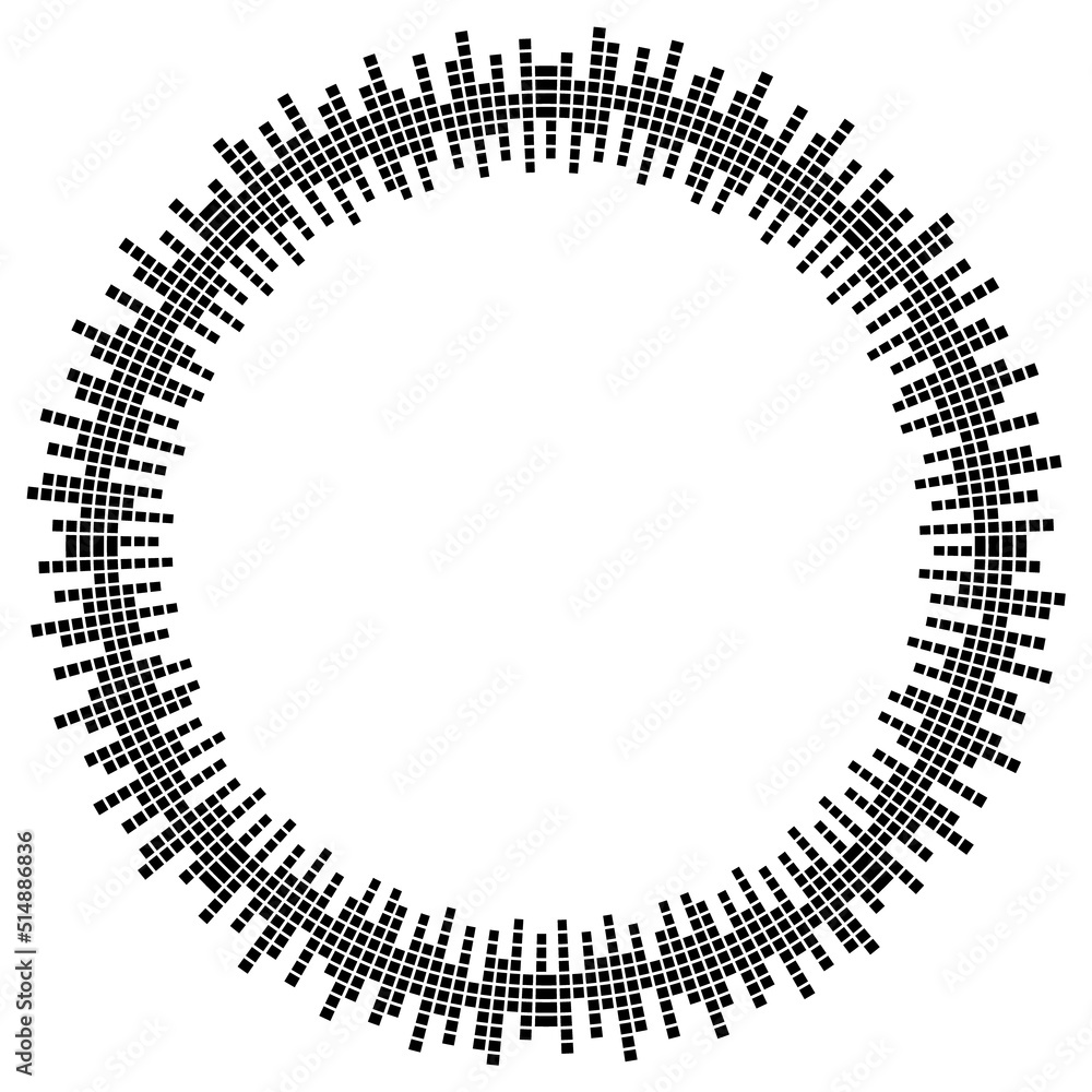 Poster abstract circular equalizer. eq round audio soundwaves. graphic equalizer. frame. vector illustratio