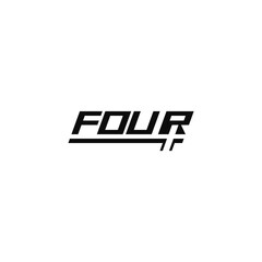 Four number, text negative space. Logo design.