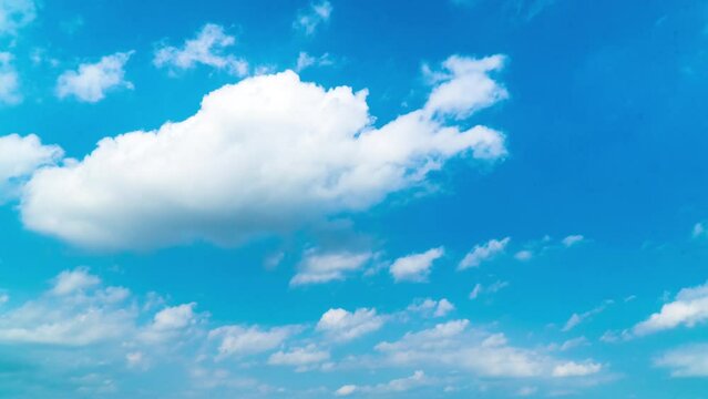 Time lapse cloud moving in blue sky