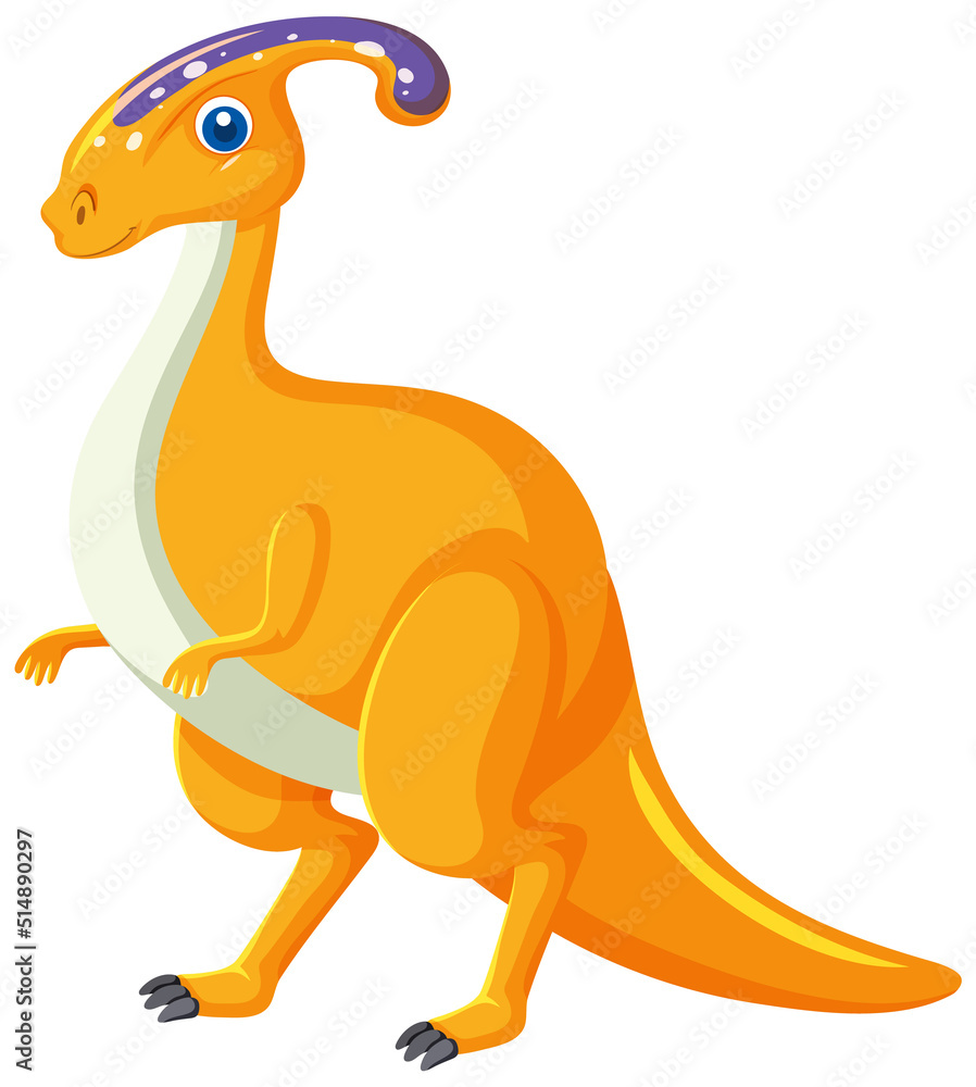 Wall mural Cute Parasaurolophus Dinosaur Cartoon